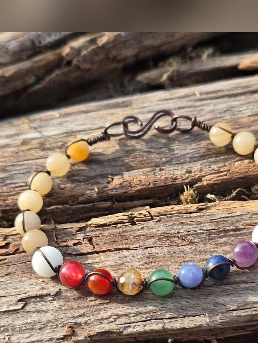 Handcrafted Bohemian Rainbow With GLOW Stone Bracelet